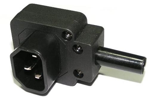 3 Pin AC Power Plug Right Angle 10 Amp Vertical